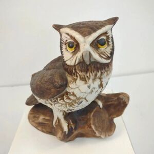 Vintage Homco Owl Ceramic Figurine Statue Painted 5" #1114